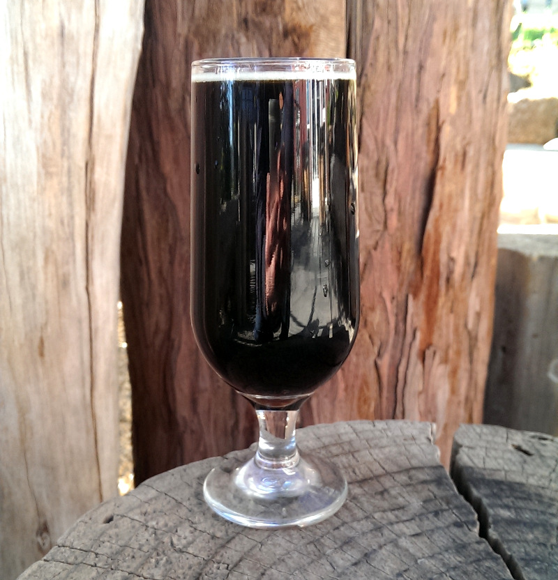 Discretion Brewing Dark Saison beer glass
